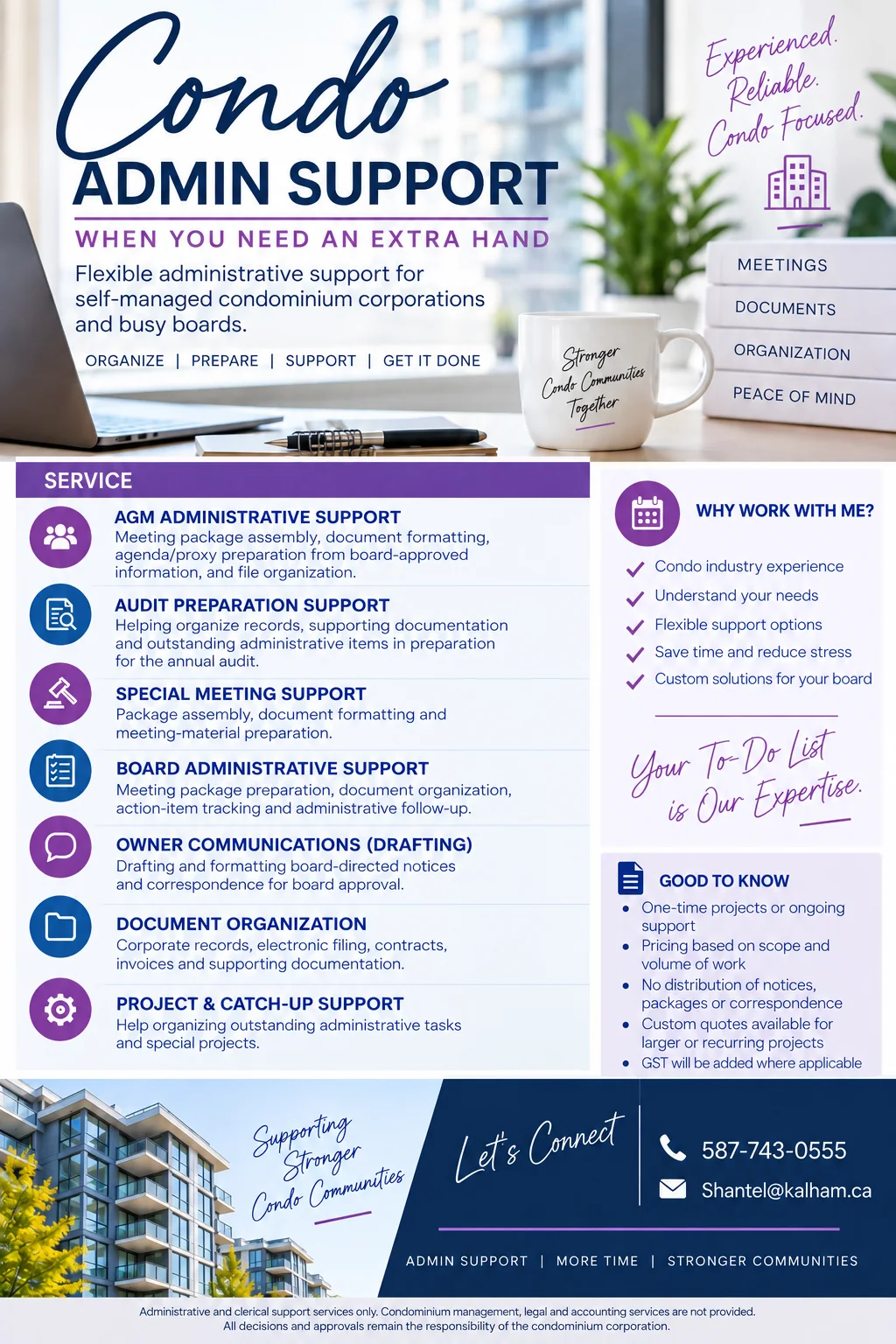 Kalham Condominium Administrative Support flyer